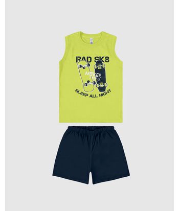 Pijama Infantil Menino Regata Rad Sk8 Em Algodão Malwee Kids