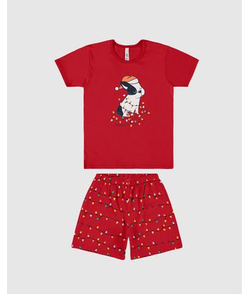 Pijama Infantil Unissex Estampa Especial Natal Em Algodão Malwee Kids