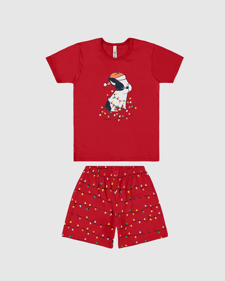 Pijama Infantil Unissex Estampa Especial Natal Em Algodão Malwee Kids