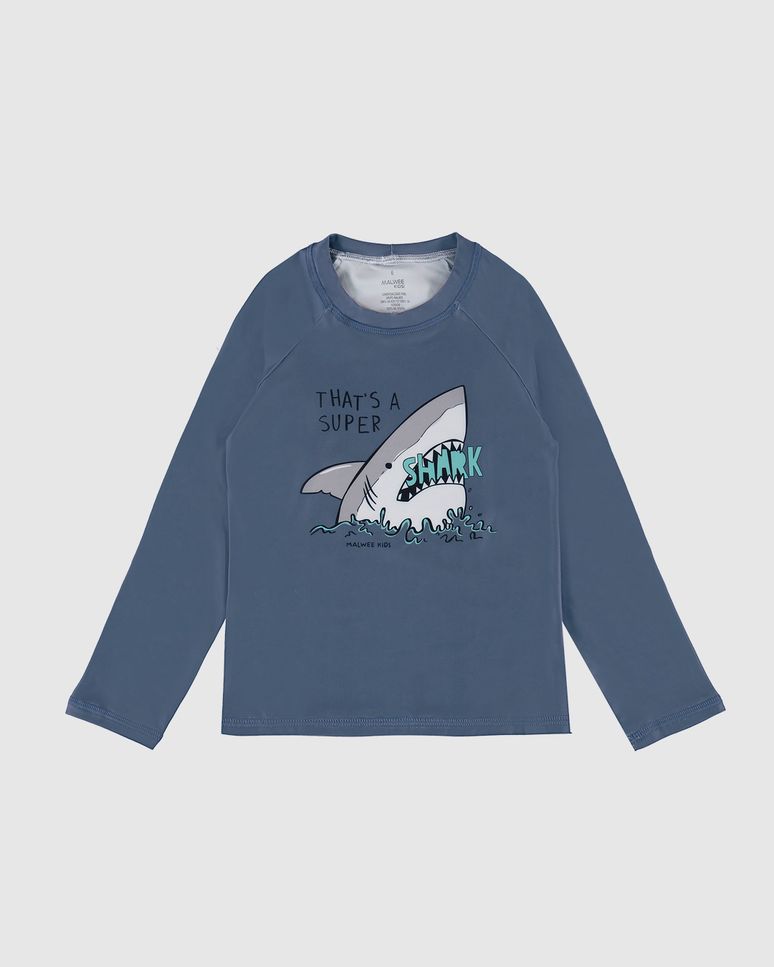 Camiseta Praia Infantil Unissex Estampa Frontal Em Malha UV50+ Malwee Kids