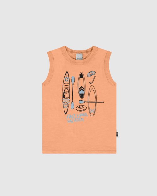 Regata Infantil Menino Start Summer Vacation Em Malha Listrada Malwee Kids