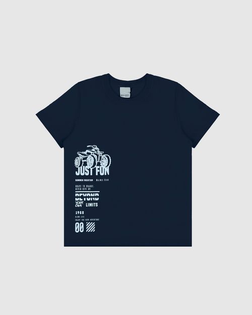 Camiseta Infantil Menino Just Fun Summer Vacation Em Algodão Malwee Kids