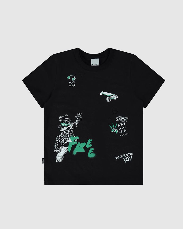 Camiseta Infantil Menino Estampa Lettering Free Em Algodão Malwee Kids