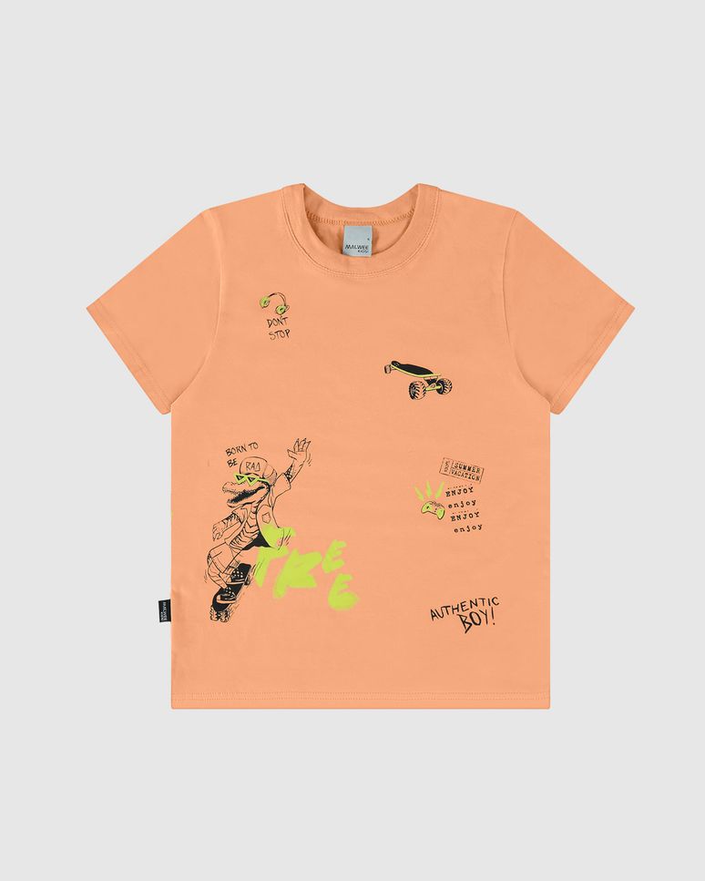 Camiseta Infantil Menino Estampa Lettering Free Em Algodão Malwee Kids