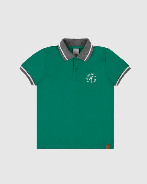 Camisa Polo Infantil Menino Estampa + Puff Em Algodão Malwee Kids