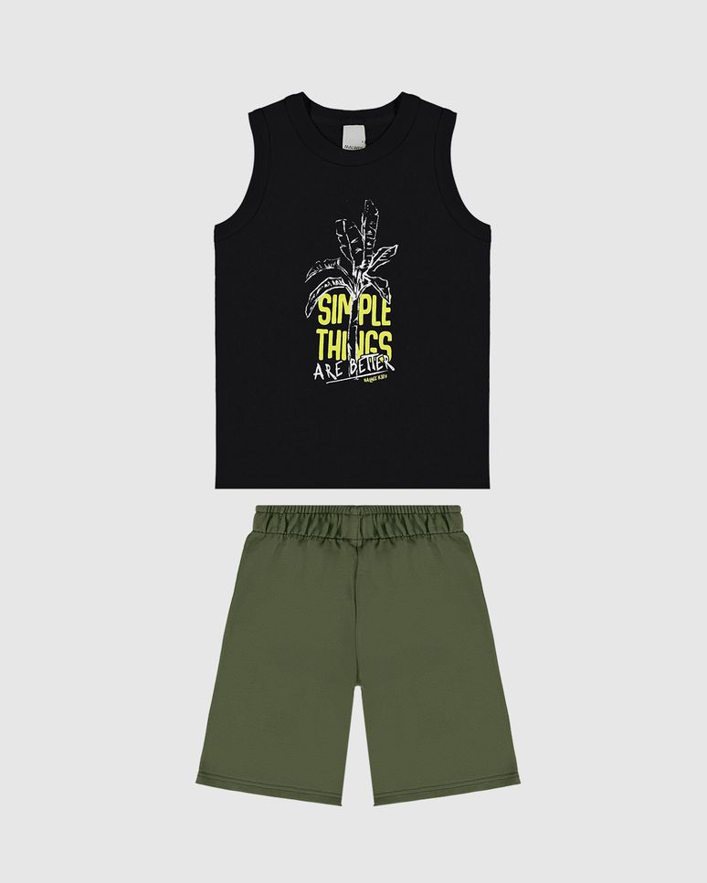 Conjunto Infantil Menino Regata Com Estampa Em Algodão Malwee Kids