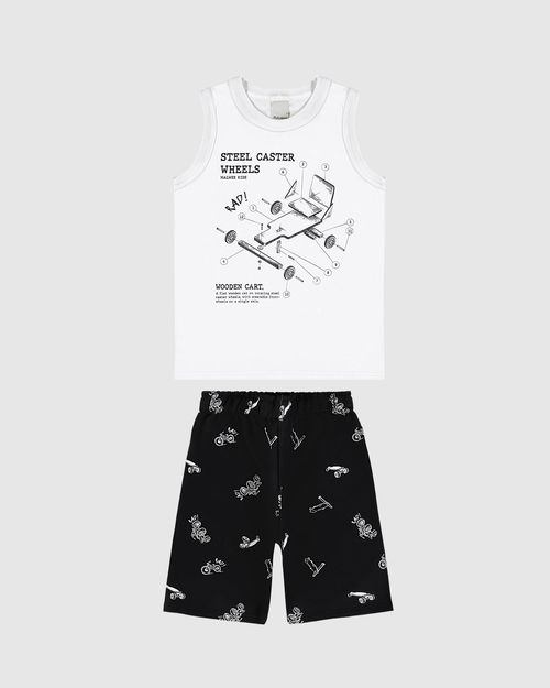 Conjunto Infantil Menino Steel Caster Wheels Em Algodão Malwee Kids
