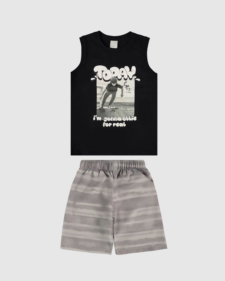 Conjunto Infantil Menino Today I’m Gonna Ollie Em Algodão Malwee Kids