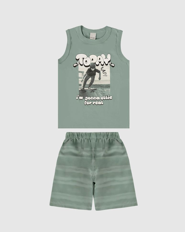 Conjunto Infantil Menino Today I’m Gonna Ollie Em Algodão Malwee Kids