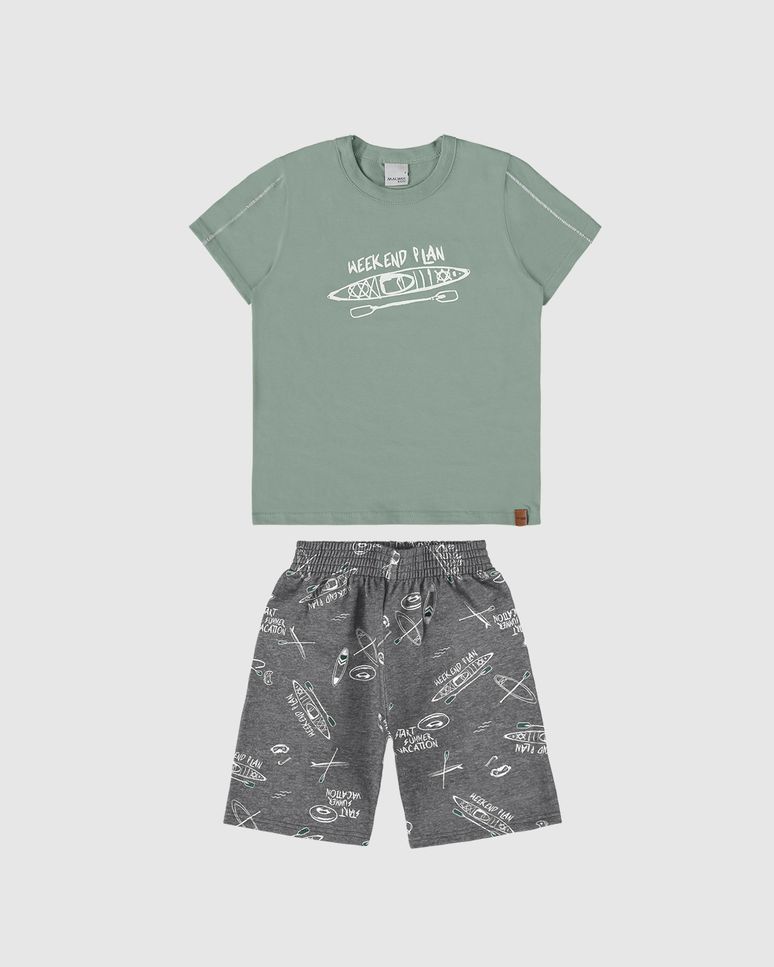 Conjunto Infantil Menino Weekend Plan Em Algodão Malwee Kids
