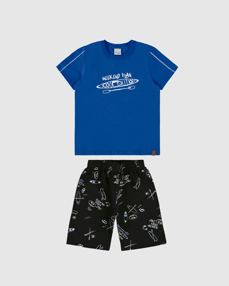 Conjunto Infantil Menino Weekend Plan Em Algodão Malwee Kids