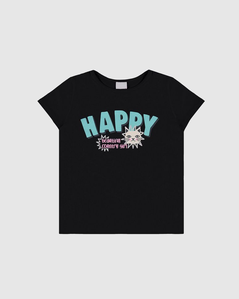 Blusa Infantil Menina Happy Em Algodão Malwee Kids