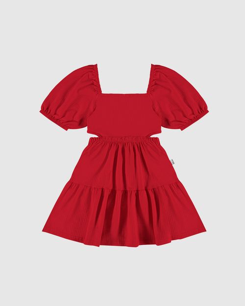 Vestido Infantil Detalhe Vazado Em Malha Texturizada Malwee Kids