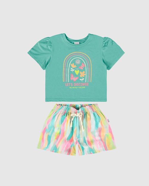 Conjunto Infantil Menina Let’s Discover The World Together Malwee Kids