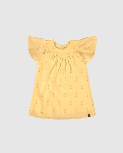 Vestido Infantil Manga Ampla Em Plumetis Brilho Malwee Kids