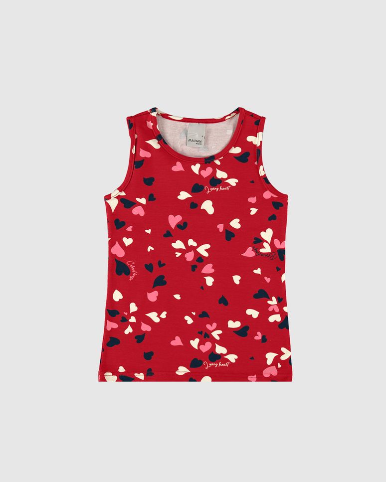 Regata Infantil Menina Estampada Em Algodão Malwee Kids