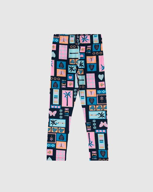 Calça Legging Infantil Estampada Em Algodão Malwee Kids