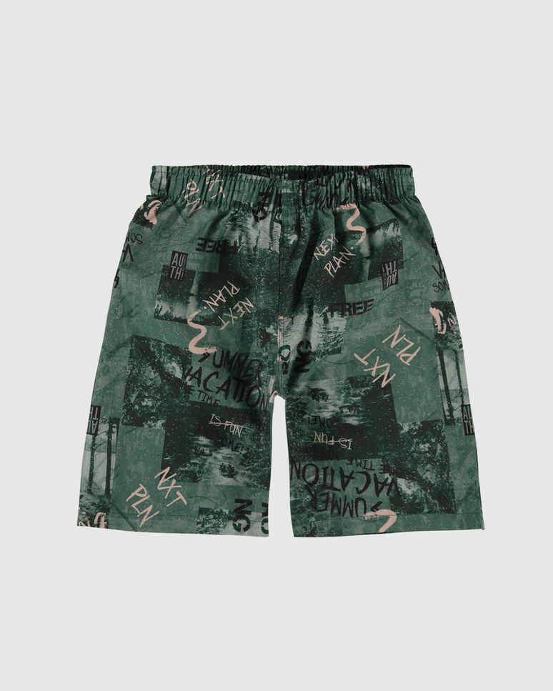 Bermuda Infantil Menino Estampada Em Microfibra Malwee Kids