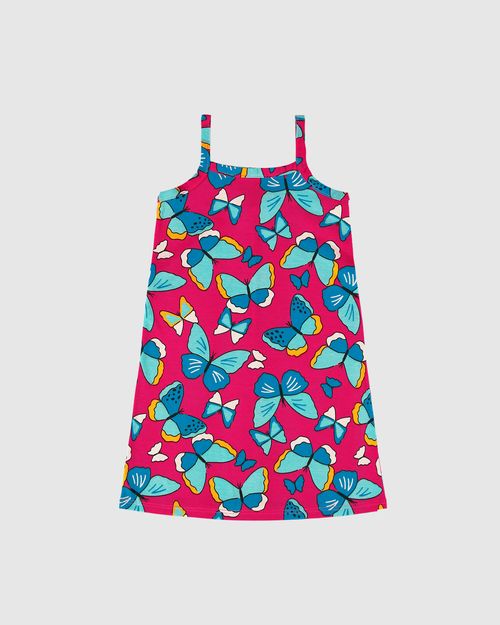 Vestido Infantil Decote Reto Estampado Em Algodão Malwee Kids