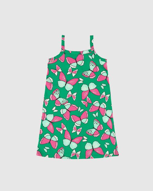 Vestido Infantil Decote Reto Estampado Em Algodão Malwee Kids