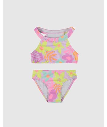 Biquíni Infantil Menina Floral Em Malha Texturizada UV50+ Malwee Kids