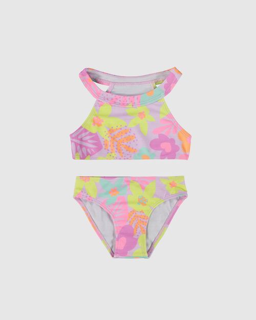 Biquíni Infantil Menina Floral Em Malha Texturizada UV50+ Malwee Kids
