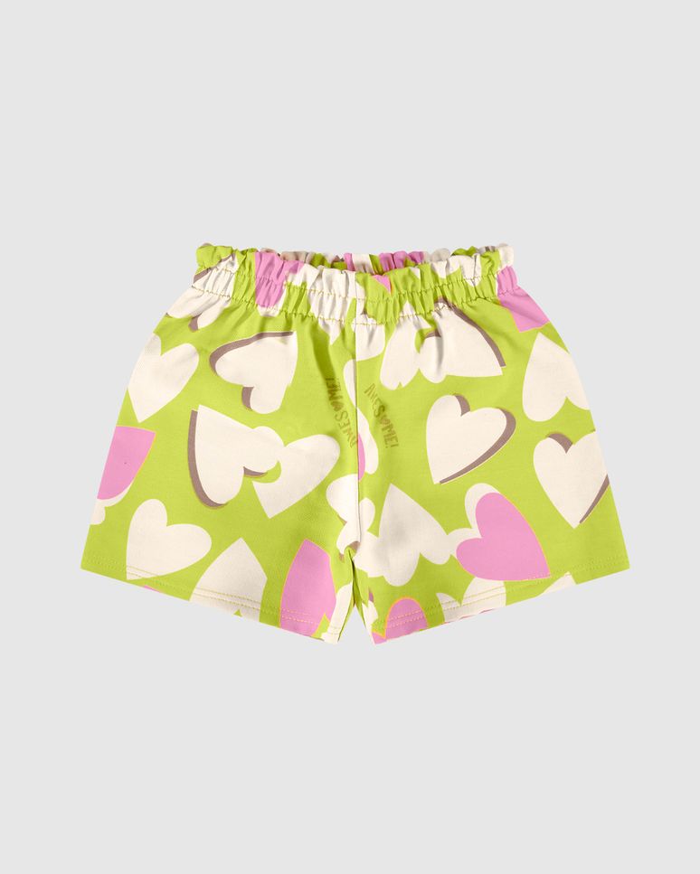 Shorts Infantil Menina Clochard Estampado Em Moletinho Malwee Kids