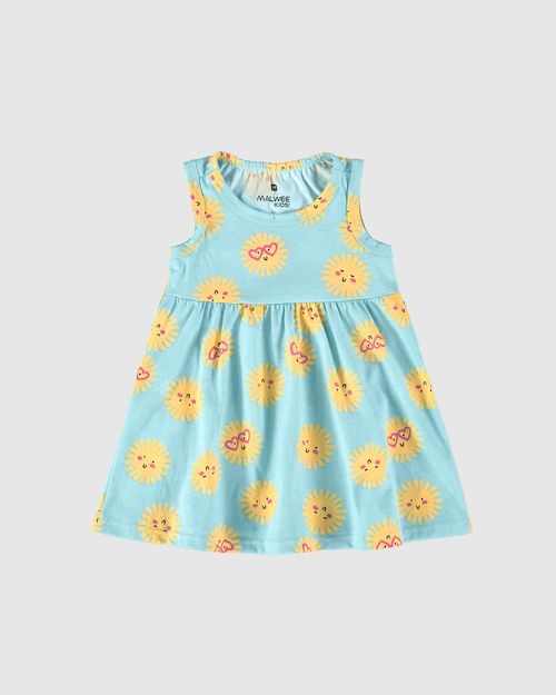 Vestido Infantil Estampa Corrida Em Algodão Malwee Kids