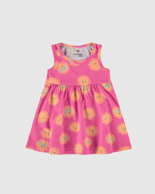 Vestido Infantil Estampa Corrida Em Algodão Malwee Kids