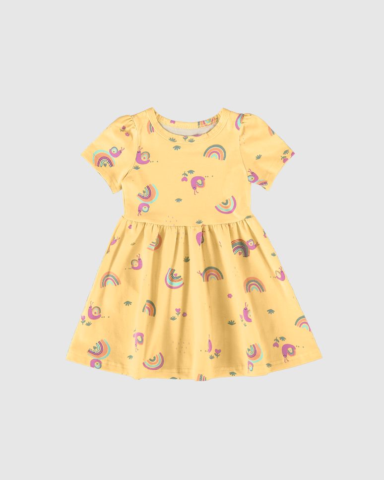 Vestido Infantil Rodado Em Algodão Malwee Kids