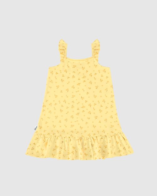 Vestido Infantil Com Babados Em Algodão Malwee Kids