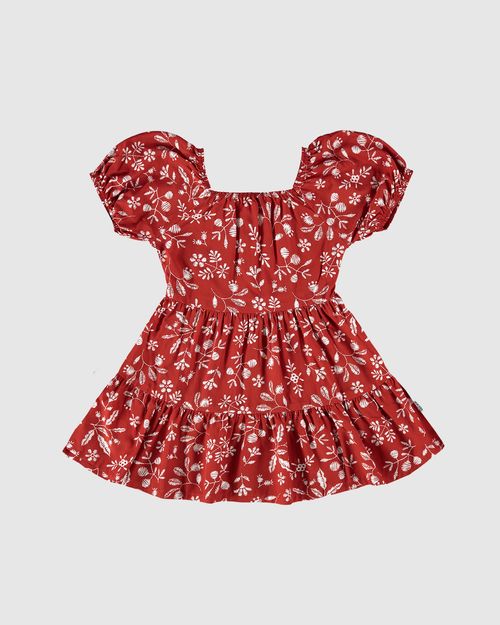 Vestido Infantil Marias Babado Em Viscose Malwee Kids