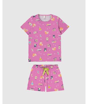 Pijama Infantil Menina Estampa Corrida Em Algodão Malwee Kids