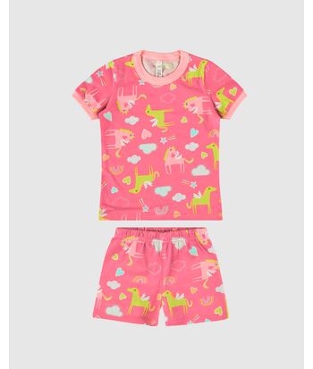 Pijama Infantil Menina Brilha No Escuro Em Algodão Malwee Kids