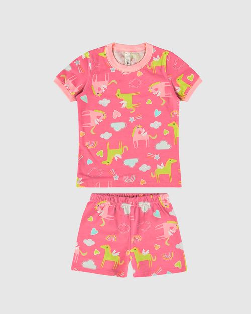 Pijama Infantil Menina Brilha No Escuro Em Algodão Malwee Kids