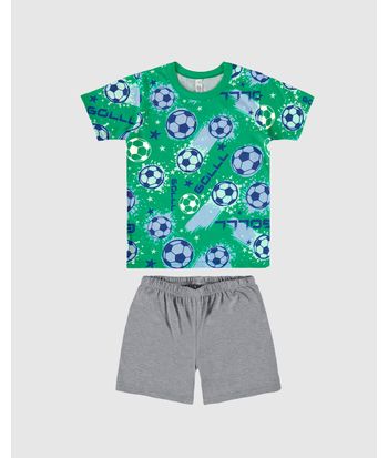 Pijama Infantil Menino Camiseta Estampa Corrida Em Algodão Malwee Kids
