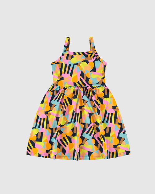 Vestido Infantil Rodado Decote Reto Em Algodão Malwee Kids