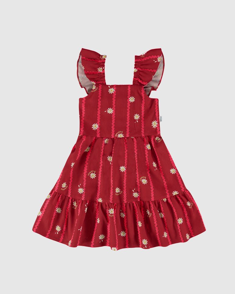 Vestido Infantil Rodado Em Malha Texturizada Malwee Kids