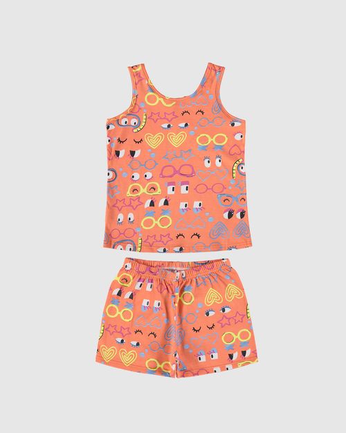 Pijama Infantil Menina Regata E Shorts Em Algodão Malwee Kids