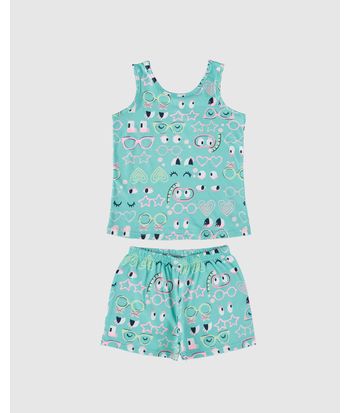 Pijama Infantil Menina Regata E Shorts Em Algodão Malwee Kids