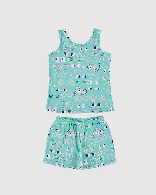 Pijama Infantil Menina Regata E Shorts Em Algodão Malwee Kids