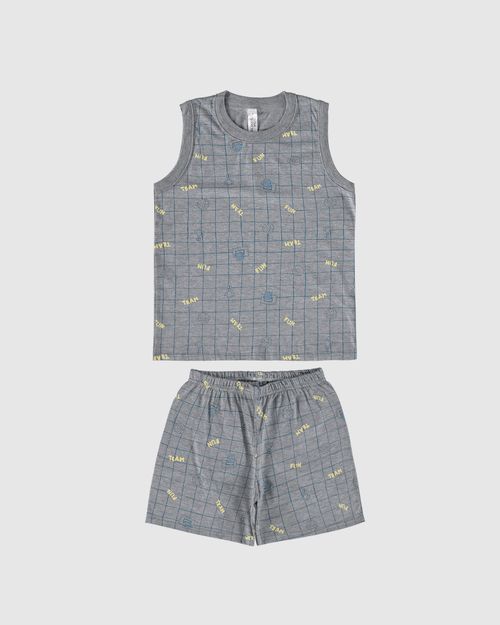 Pijama Infantil Menino Regata E Shorts Estampado Em Algodão Malwee Kids
