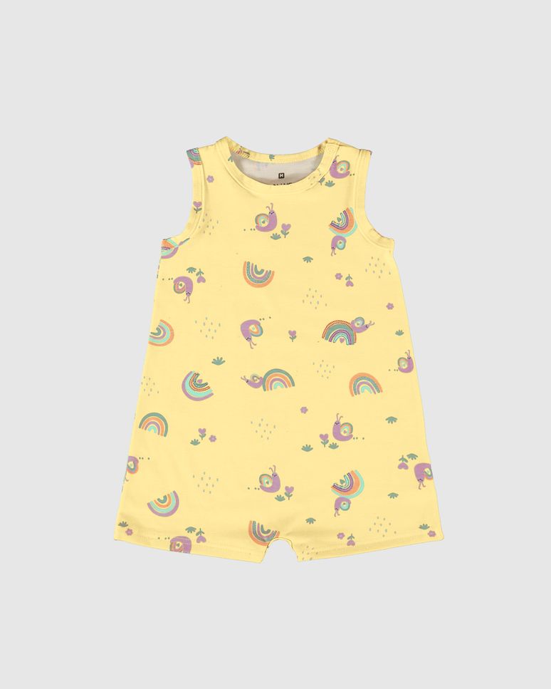 Macaquinho Infantil Menina Estampado Em Algodão Malwee Kids