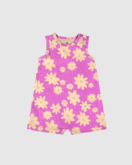 Macaquinho Infantil Menina Estampado Em Algodão Malwee Kids
