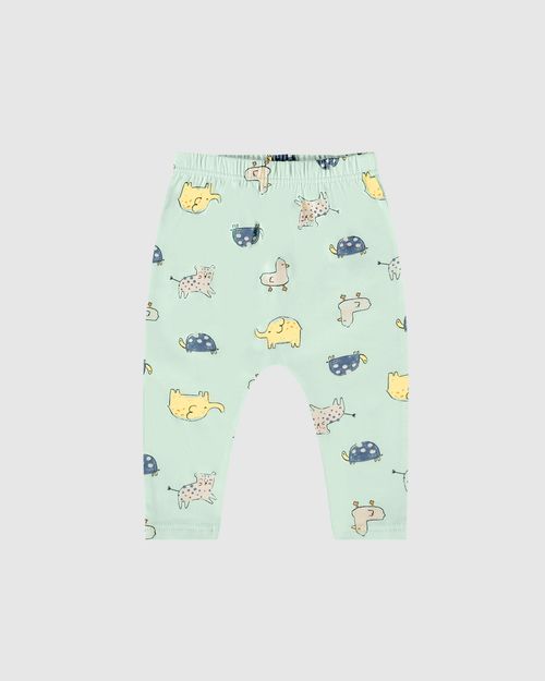 Calça Bebê Unissex Saruel Estampada Em Algodão Malwee Kids