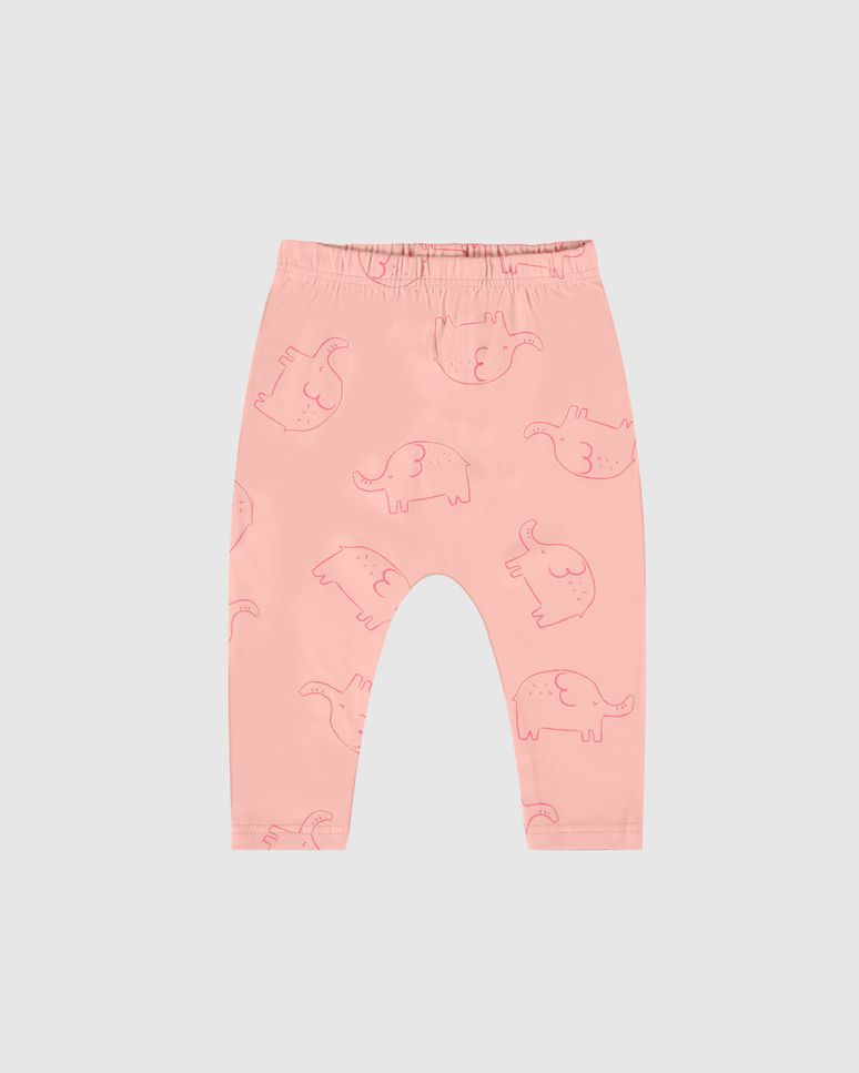 Calça Bebê Unissex Saruel Estampada Em Algodão Malwee Kids