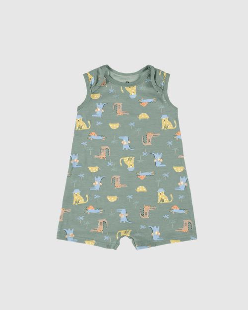 Macaquinho Infantil Menino Estampado Em Algodão Malwee Kids