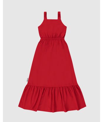Vestido Infantil Longo Amarração Costas Em Viscose Malwee Kids