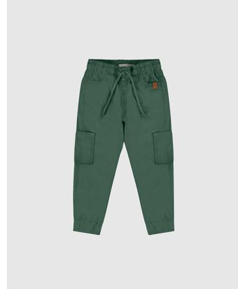 Calça Infantil Menino Jogger Bolso Sobreposto Em Sarja Stretch Malwee Kids