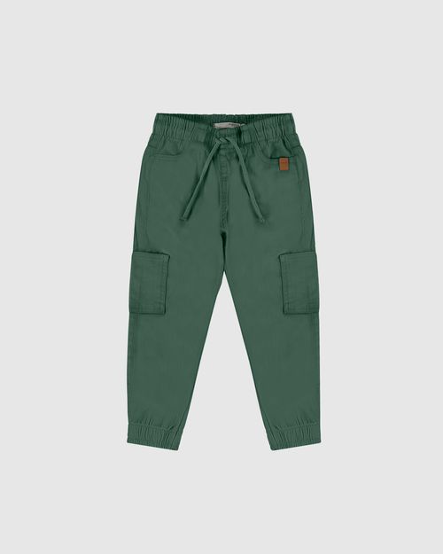 Calça Infantil Menino Jogger Bolso Sobreposto Em Sarja Stretch Malwee Kids